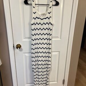 Loft  Chevron Open Stitch Sweater Midi Dress